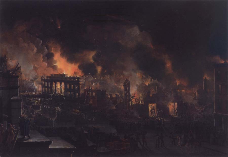 Nicolino V. Calyo Great Fire of New York as Seen From the Bank of America